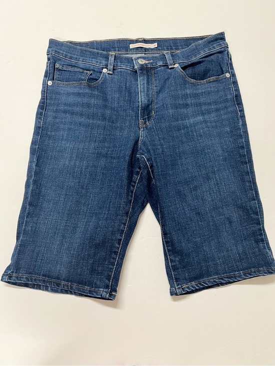 Levi's Pants - Levis Womens Dark Wash Classic Denim Casual Mid Rise Bermuda Shorts Size 30